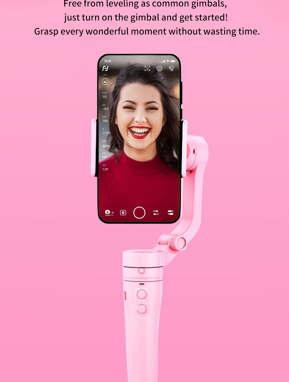 Handheld Vlog Phone Holder MINI 3-Axis Smartphone Gimbal Stabilizer for Mainstream Mobile Phone black