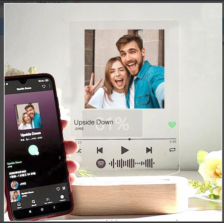 Style: 3 style, Model: Remote control - Custom Spotify Note Night Light 3D Dimmable USB Power Customized Colrful Photo Home Decor Festival Gift