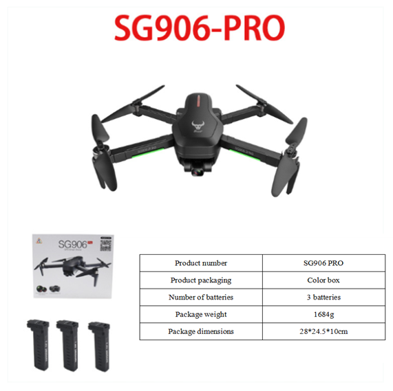 Cantidad: baterías Q3 - SG906PRO plegable dual GPS drone 4K HD transmisión de imagen dos ejes mecánico autoestabilizador cardán fotografía aérea profesional