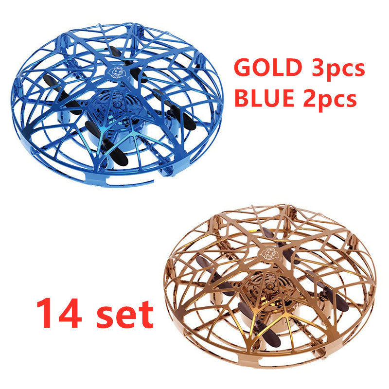 Color: 14 set - Flying Helicopter Mini Drone UFO RC Drone Infraed Induction Aircraft