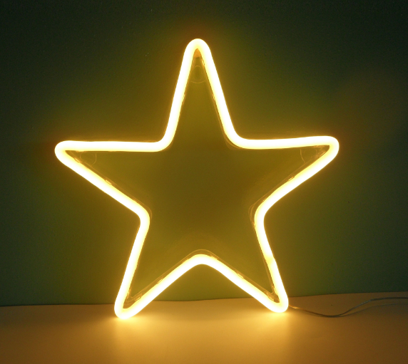 estilo: estrella F grande - Luces de neón LED que cuelgan luces decorativas de pared que abren luces de neón