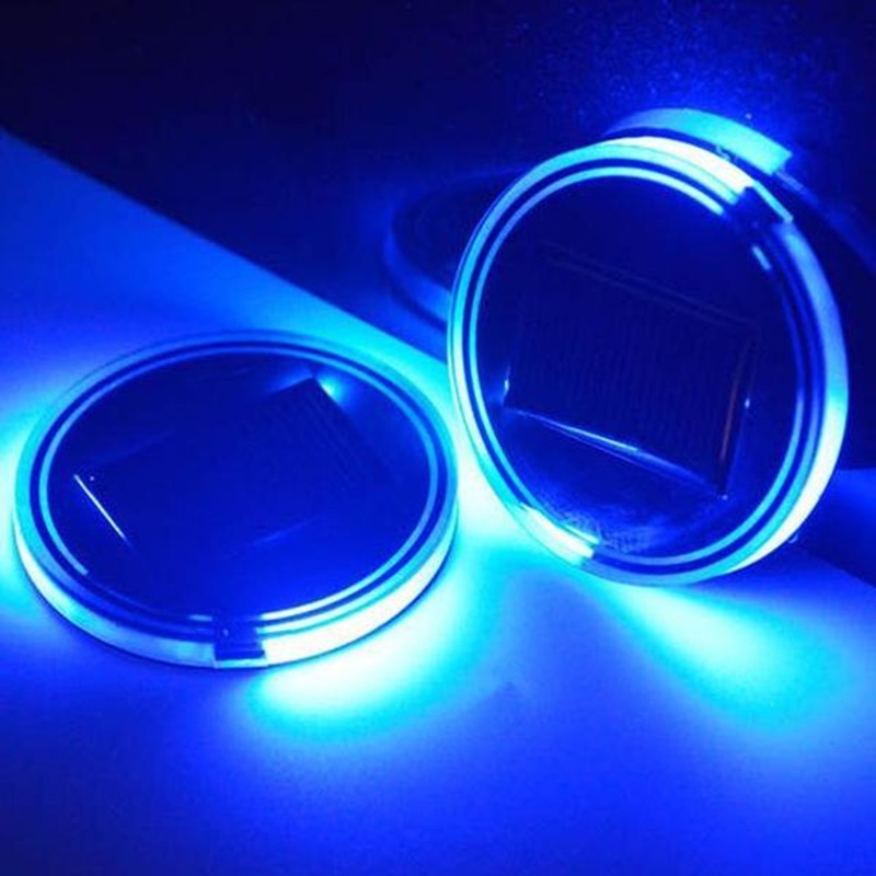 Color: Blue, Size: S-2PCS, Quantity: - Solar Powered LED Cup Mats