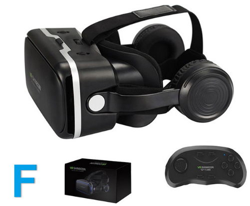 estilo: F - Original VR Shinecon Gafas De Realidad Virtual 120 Fov 3D Gafas Google Carton Con Auriculares Estéreo Caja Para Smartphone