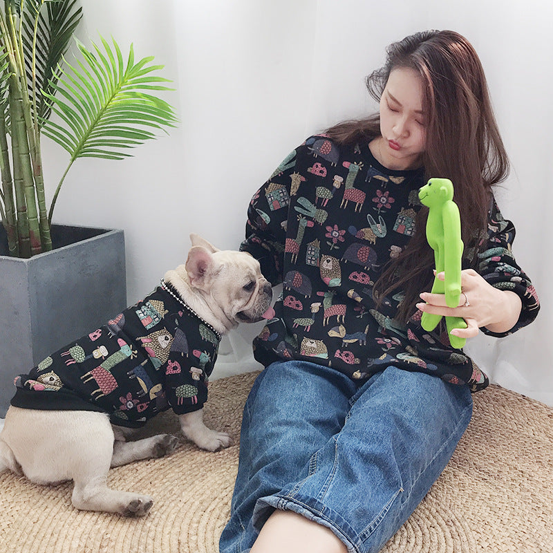 Color: Black, Size: S-Pet, Style: - Parent-child clothing for cats and dogs