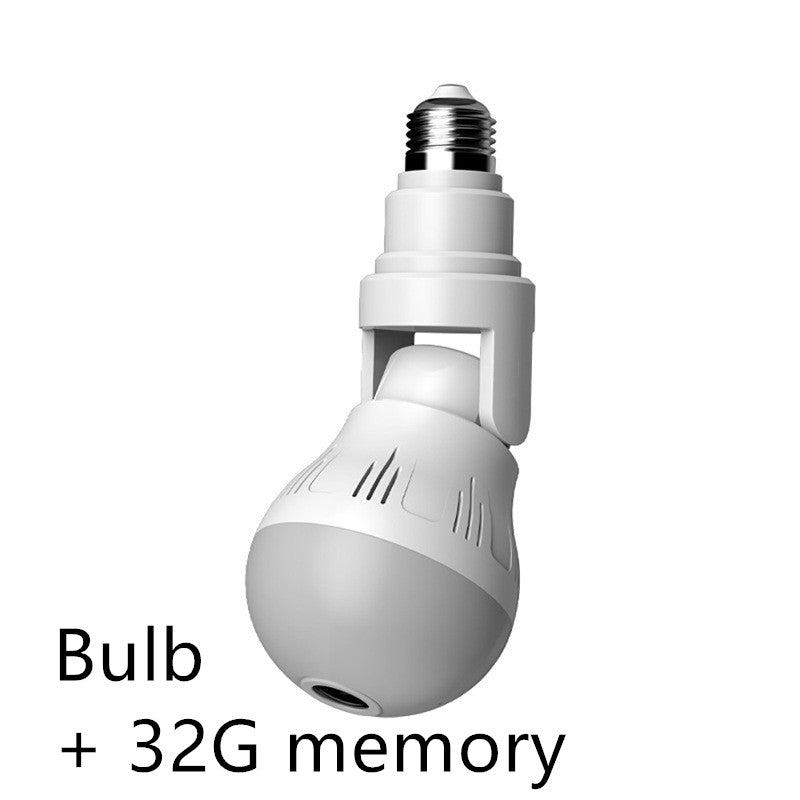 Estilo: A 1080P 32G - Lámpara de bombilla cámara ip wifi 1080p inalámbrica Panorámica 360 ojo de pez 2mp iluminación de seguridad para el hogar inteligente cctv vigilancia cámaras ip