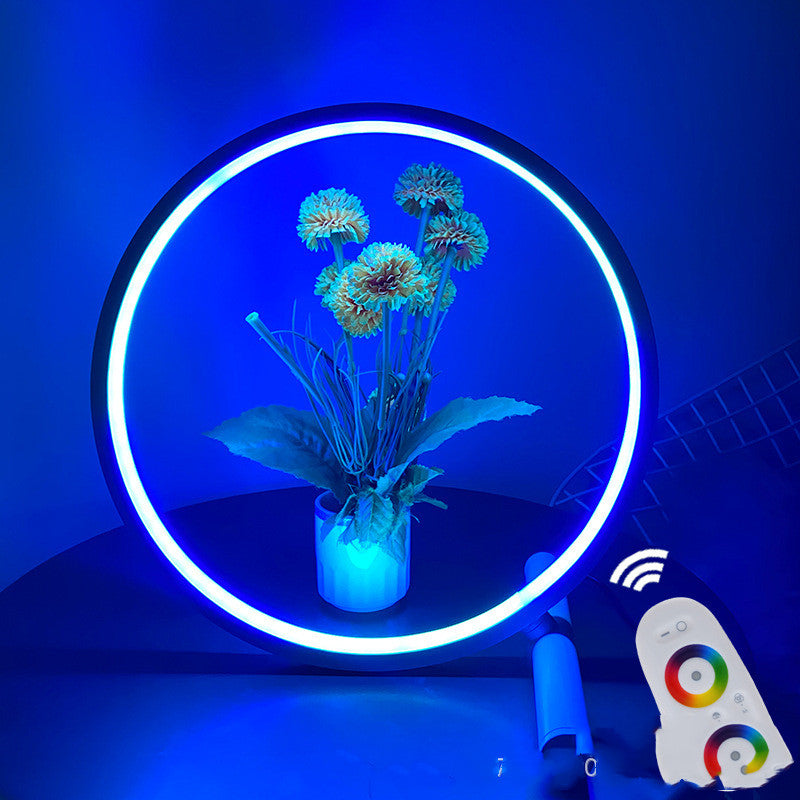Color: White, style: B-USB, Electrical outlet: - Nodic Circle Light Usb Color Changing Led Cct Rgb Minimalist Table Lamp