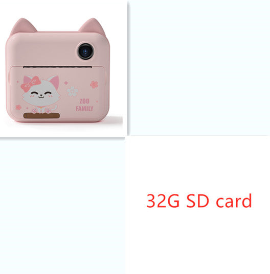Color: Pink 32GB SD card - Children's Camera Digital Camera Toy Photo Printable Set