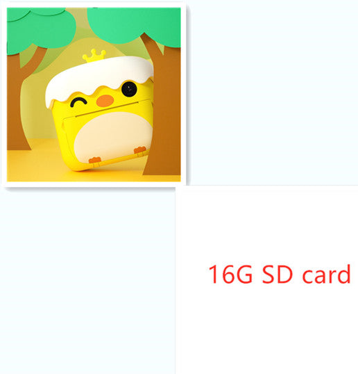 Color: Amarillo Tarjeta SD de 16GB - Cámara para niños Cámara digital Juguete Foto Juego imprimible