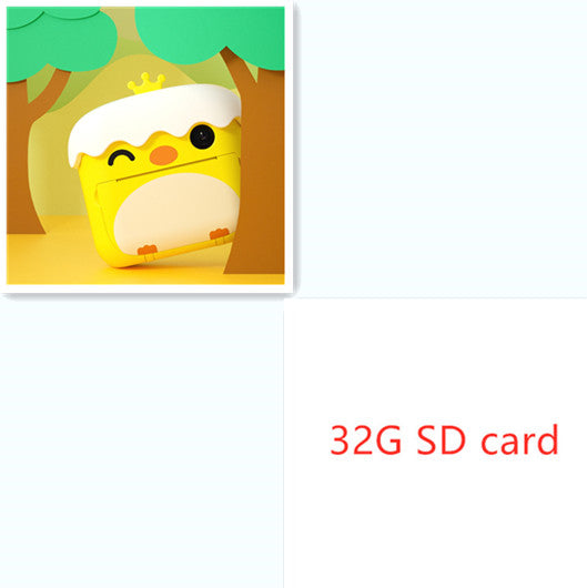 Color: Yellow 32GB SD card - Children's Camera Digital Camera Toy Photo Printable Set