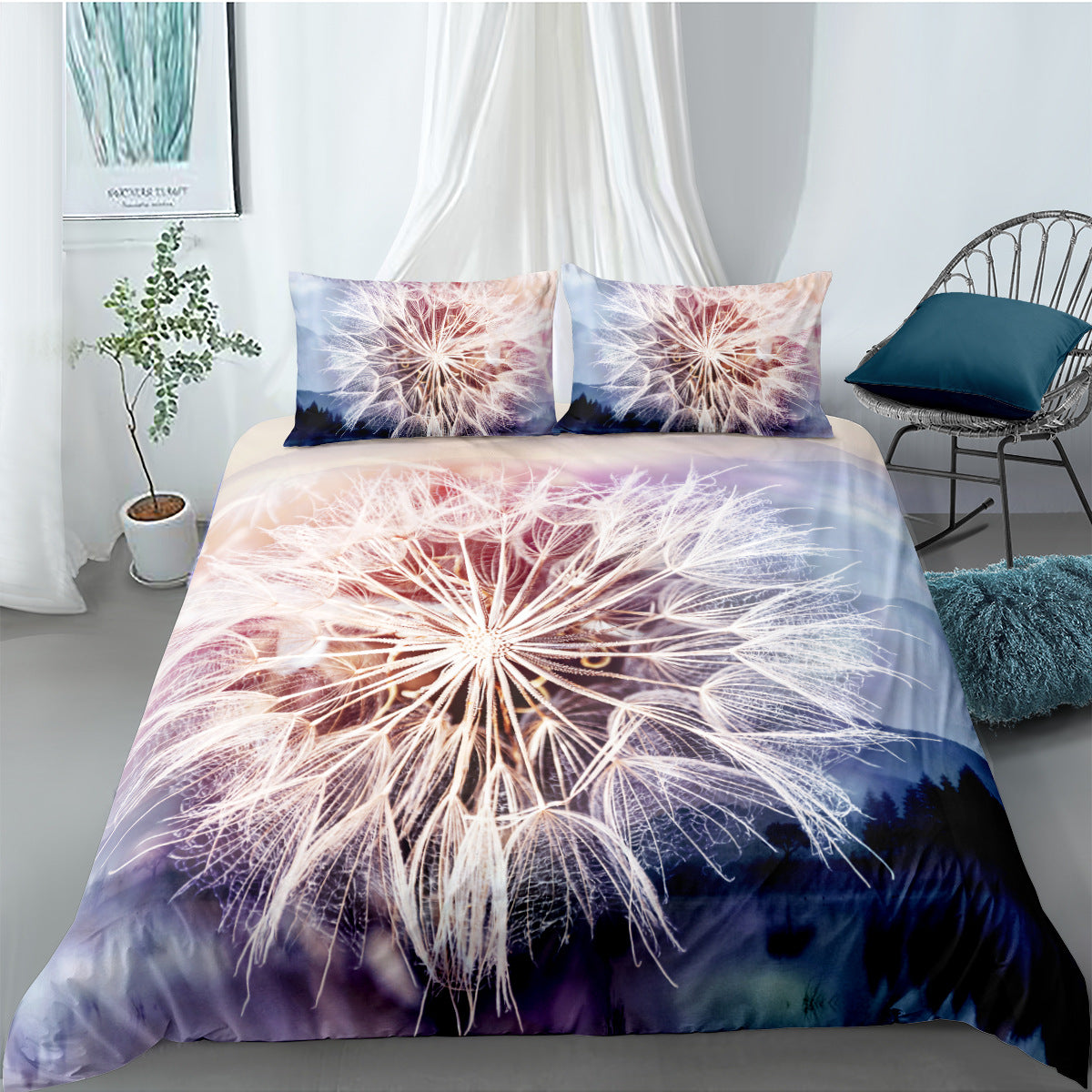 Color: 07, Size: 180x220cm - Digital Printing Quilt Cover Three-piece Foreign Trade Dream Catcher Series