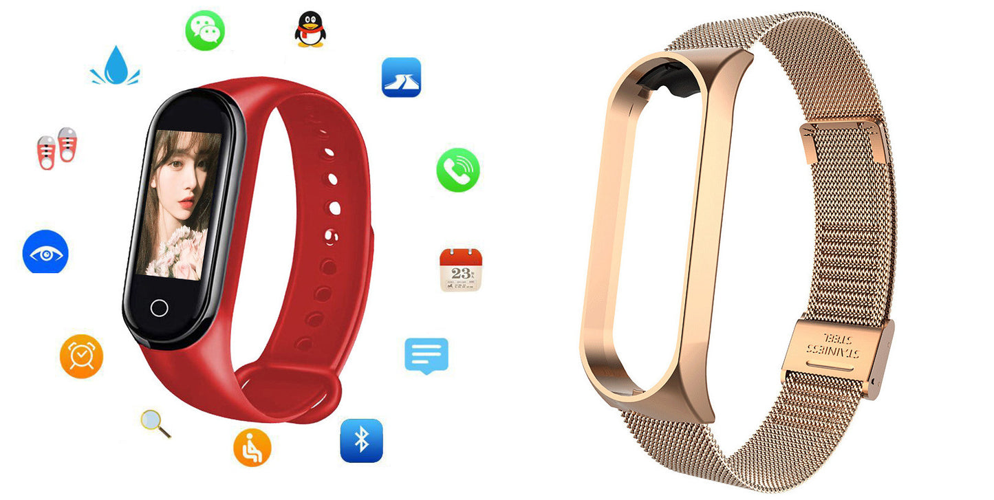 Color: Red and Gold - M4s smart bracelet