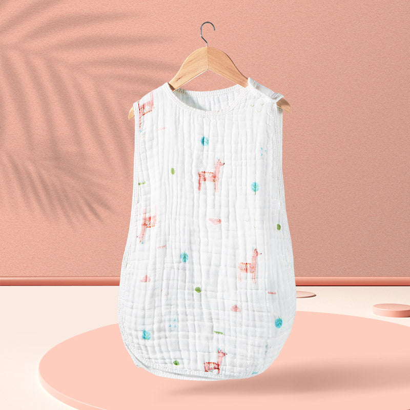Color: 4 layers 2color, Size: M - Baby Sleeping Bag Cotton Gauze Sleeveless Vest Anti-Kick Quilt Air-Conditioned Room Full Moon