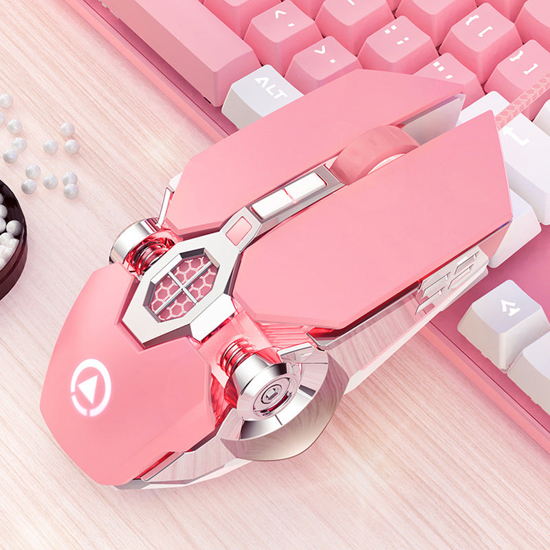 Color: Silent version - Mouse Game Light-Emitting Wired Machinery Gaming Macro Mute Computer Accessories