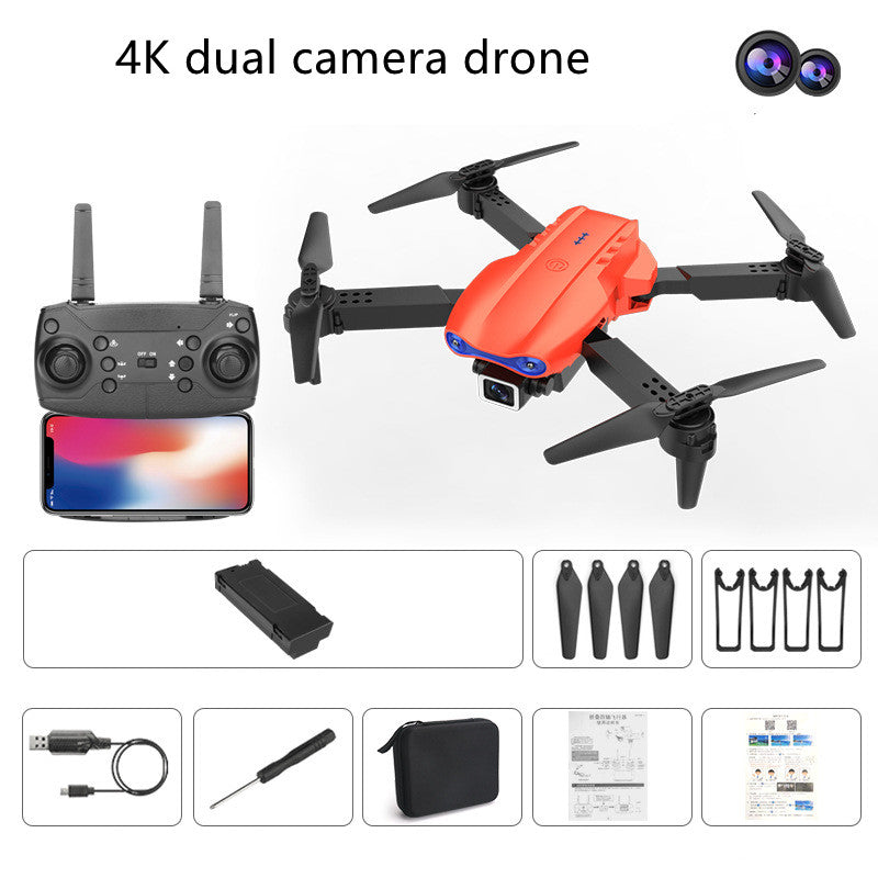 Color: Orange. Dual 4k cameras - Long Battery Life Of Dual-camera Quadcopter