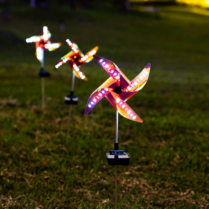 Paisaje solar Molino de viento Luz al aire libre Cadena de luz Decoración Luz de césped
