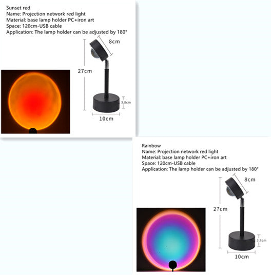 Color: Rainbow and Sunset red - The Sun Never Sets Projection Sunset Atmosphere Light