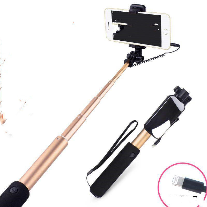 Color: Tyrant Gold, Model: IPhone - Compatible with Apple , Selfie Stick Mobile Phone Selfie Stick Aluminum Alloy