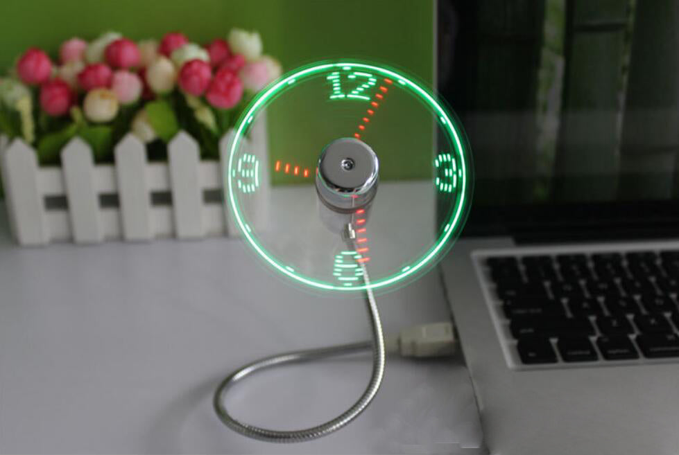 Style: B - USB temperature flash word fan