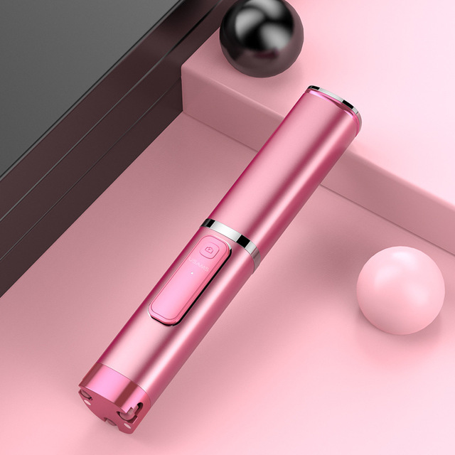 Color: Pink - Mini Portable Wireless Bluetooth Selfie Stick