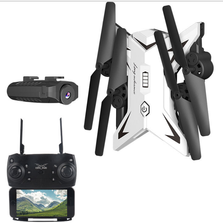 Color: Blanco, estilo: 50W píxeles - T-Rex RC Helicóptero Drone con cámara HD 1080P WIFI FPV Selfie Drone Cuadricóptero plegable profesional 20 minutos de duración de la batería