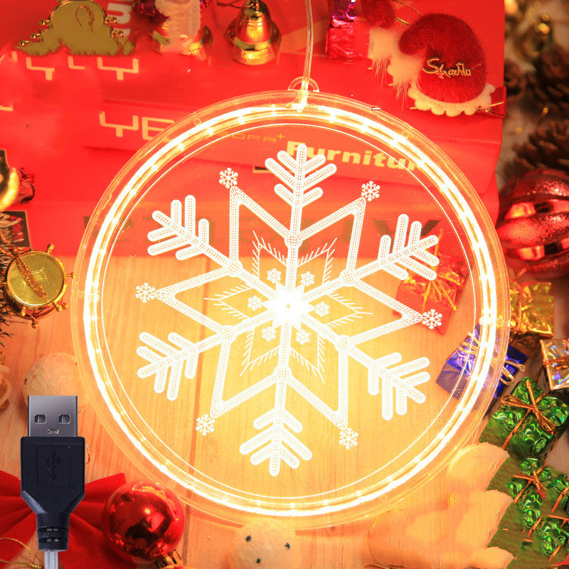 Style: Snowflake - Led String Lamp Single 3d Hanging Lamp Christmas Home Decor