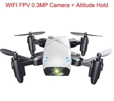 Color: Blanco, estilo: Cámara - Micro plegable RC Drone 3D Rodamiento Volante Control remoto Quadcopter Juguetes con cámara WiFi APP Control Helicóptero Dron Regalo para niños