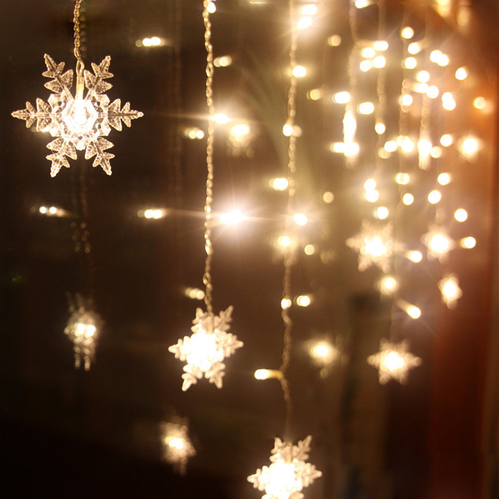 Color: Warm white, Size: 3.5m-UK 220V, Model: - LED ice bar lamp snowflake hanging