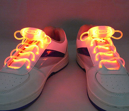 Size: Red yellow - Led Sport Shoe Laces Glow Shoe Strings Round Flash Light Shoelaces