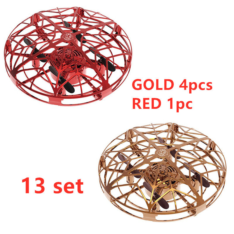 Color: 13 set - Flying Helicopter Mini Drone UFO RC Drone Infraed Induction Aircraft