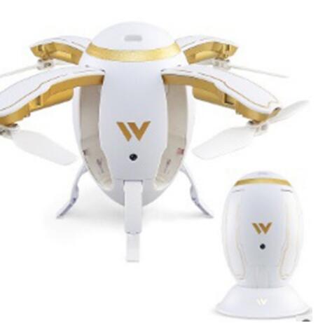 Estilo: Con cámara, Color: Blanco-Wifi30w, Modelo: - Dron de huevo transformable inalámbrico G-Sensor Plegable RC Quadcopter W5 Aircaft