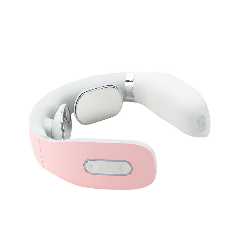 Neck protector shoulder cervical vertebra massager - Color: Pink English