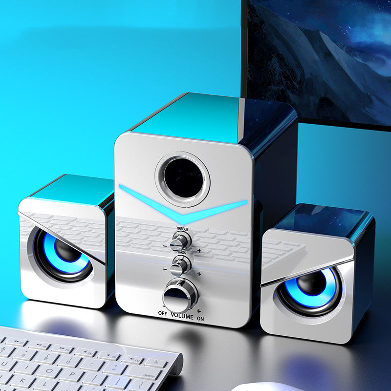Color: White, style: Standard - Compatible With , Computer Audio Home Desktop Notebook Universal Small Speaker
