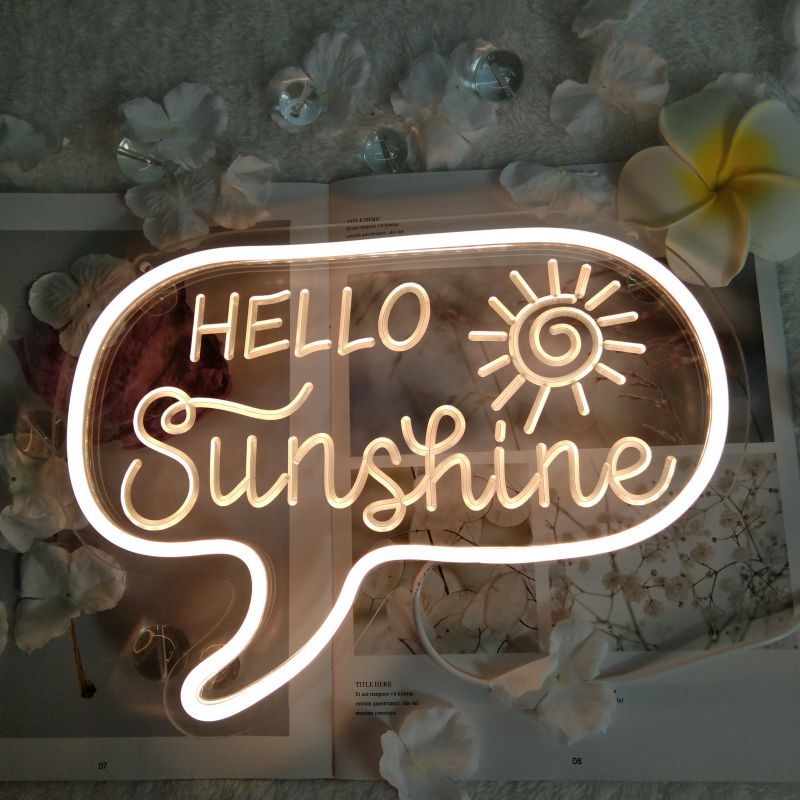 style: 1style, Model: USB - Creative Gifts Home Decoration Christmas Sun Clouds English Neon Lights