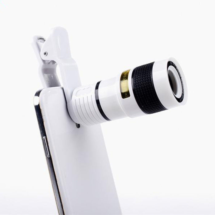 Color: White, quantity: 1pc-12X, Model: - Cell Phone Telescope Lens