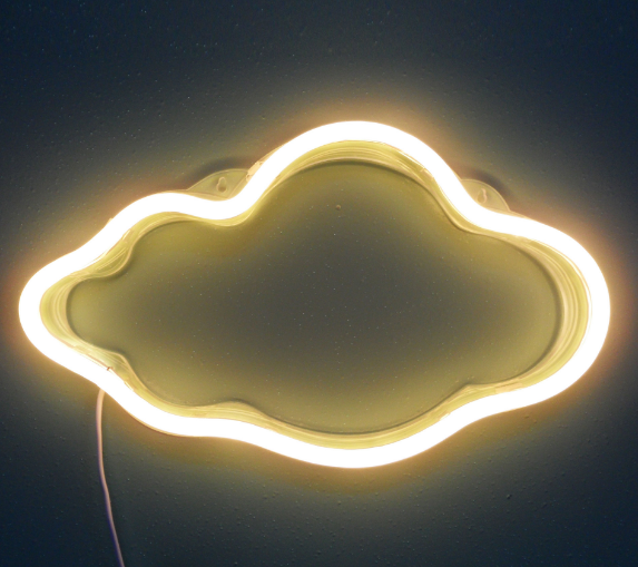 estilo: D nube grande - Luces de neón LED que cuelgan luces decorativas de pared que abren luces de neón