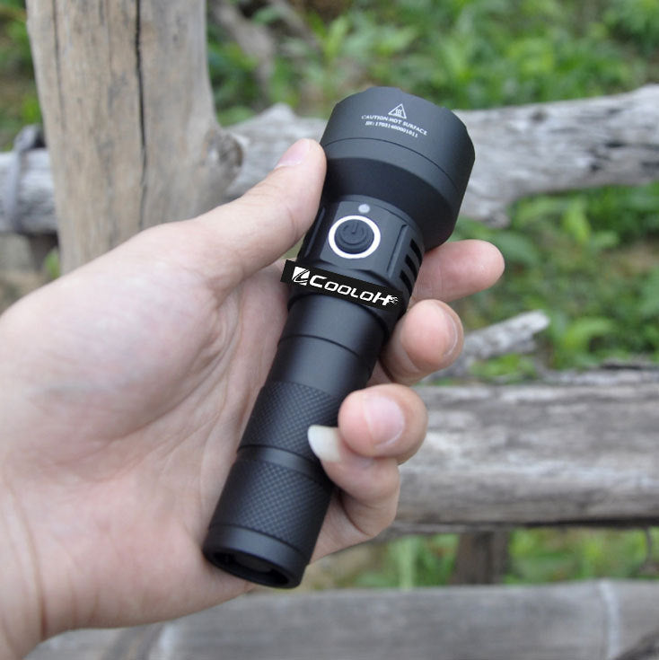 Style: With battery - LED Flashlight For Riding Outdoor Emergency Light With USB Charging