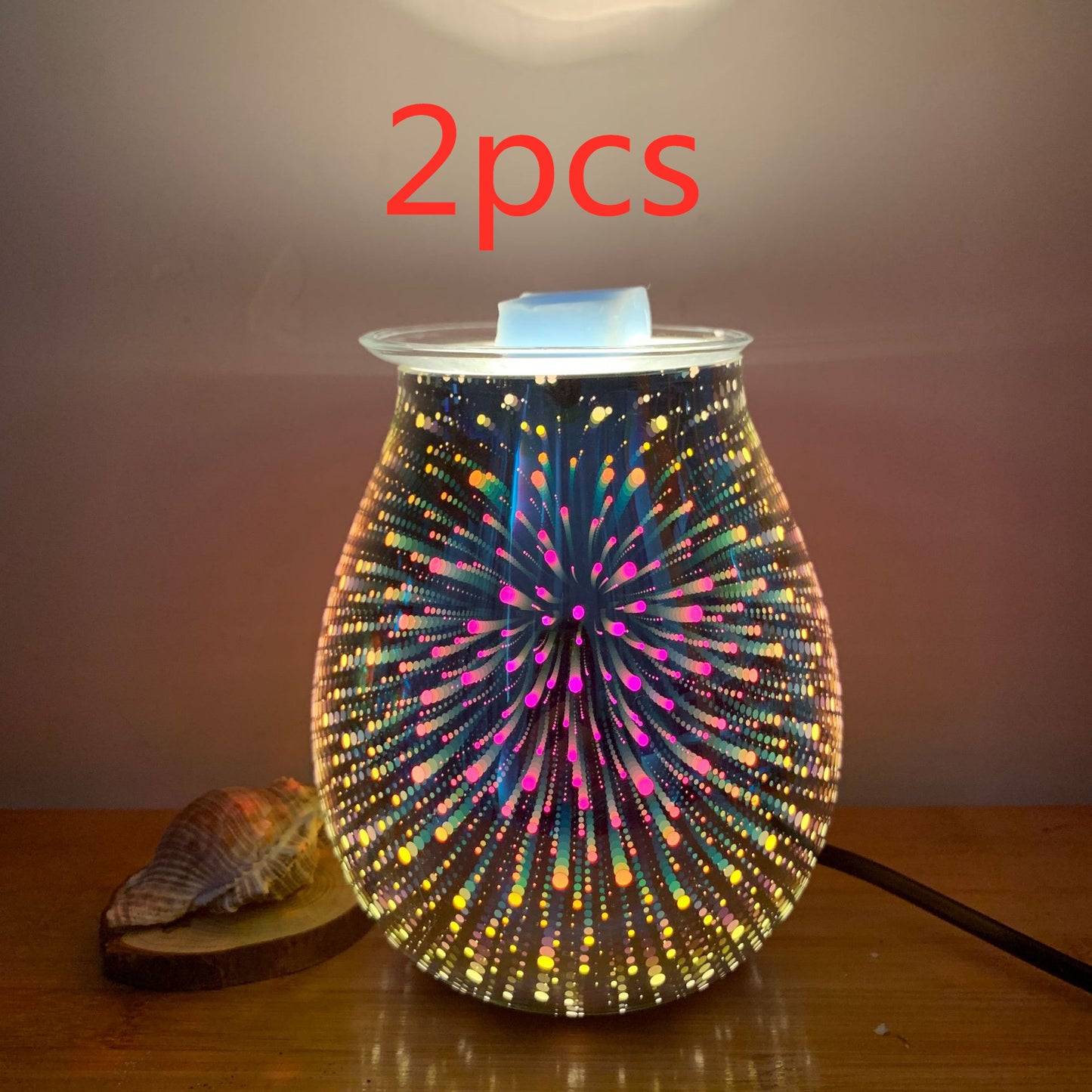 Model: UK 2pcs, Color: As shown - Air Humidifier Fireworks Cool Home Mist Humidifier Aroma Diffuser Glass Vase Mist Maker