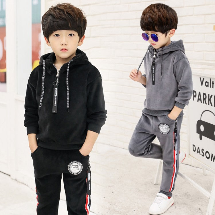 Size: 160CM, Color: Black-Plus velvet, Style: - Twin-piece set of golden fleece
