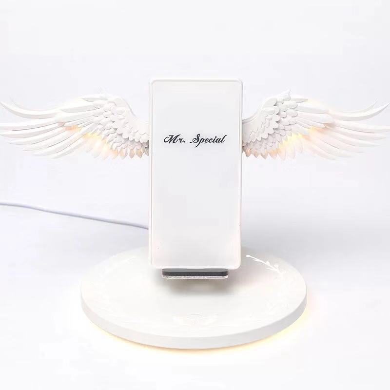 Color: Blanco Android Ancho inferior - Cargador inalámbrico Angel Wings