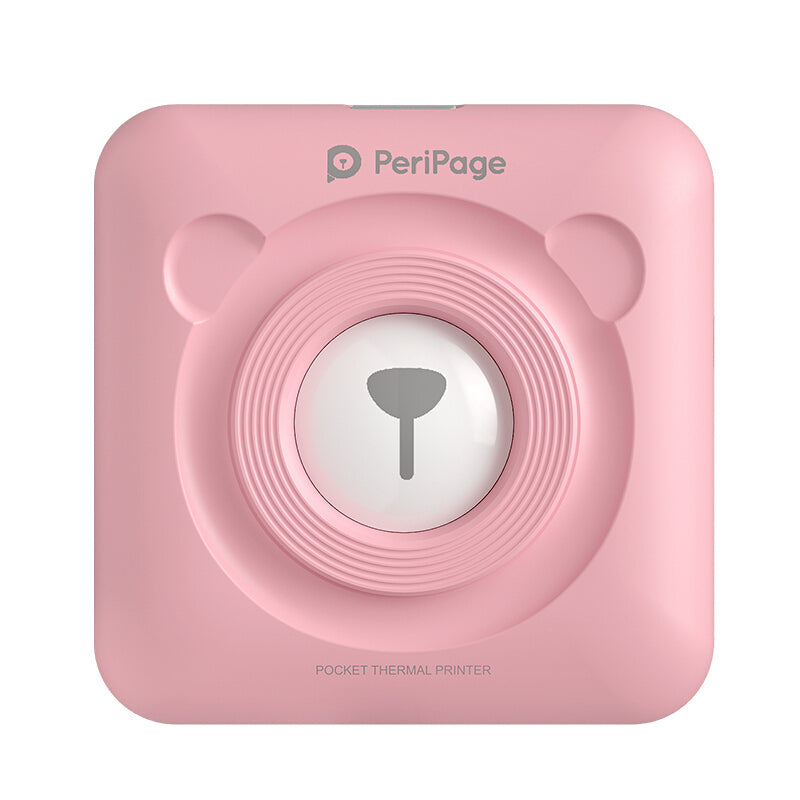 Model: 6pcs original paper, Color: Pink - Mini Bliuetooth Wireless Thermal Printer Paper Sticker Label Printer