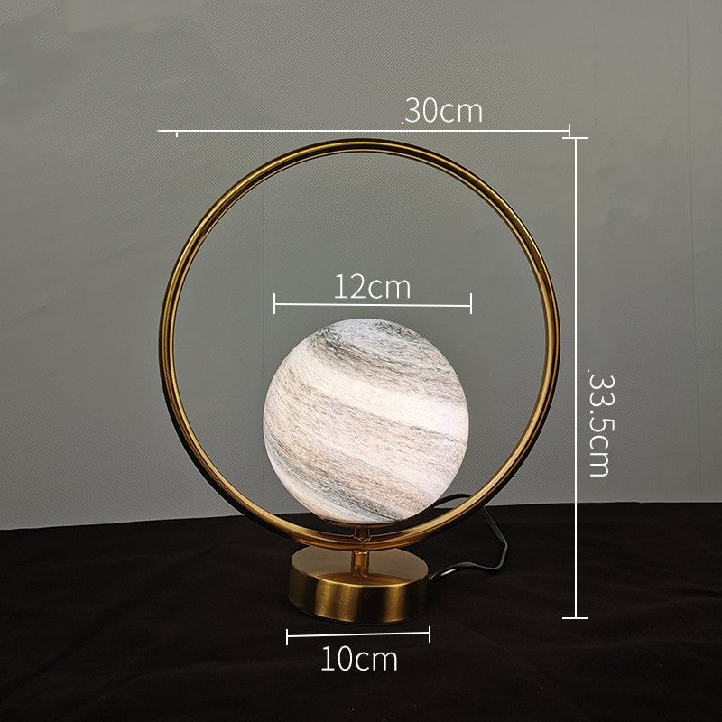 Color: ABlue, Model: 5Wwarm-Us plug, Style: - Modern Bedroom Living Room Bedside Wall Lamp Planet Children's Room Creative Planet Chandelier