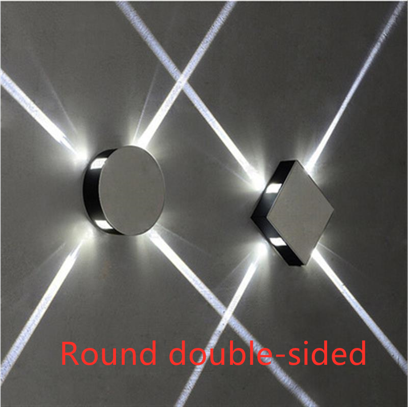 Color: White, Size: Square 6w - Modern simple square round LED aluminum wall light