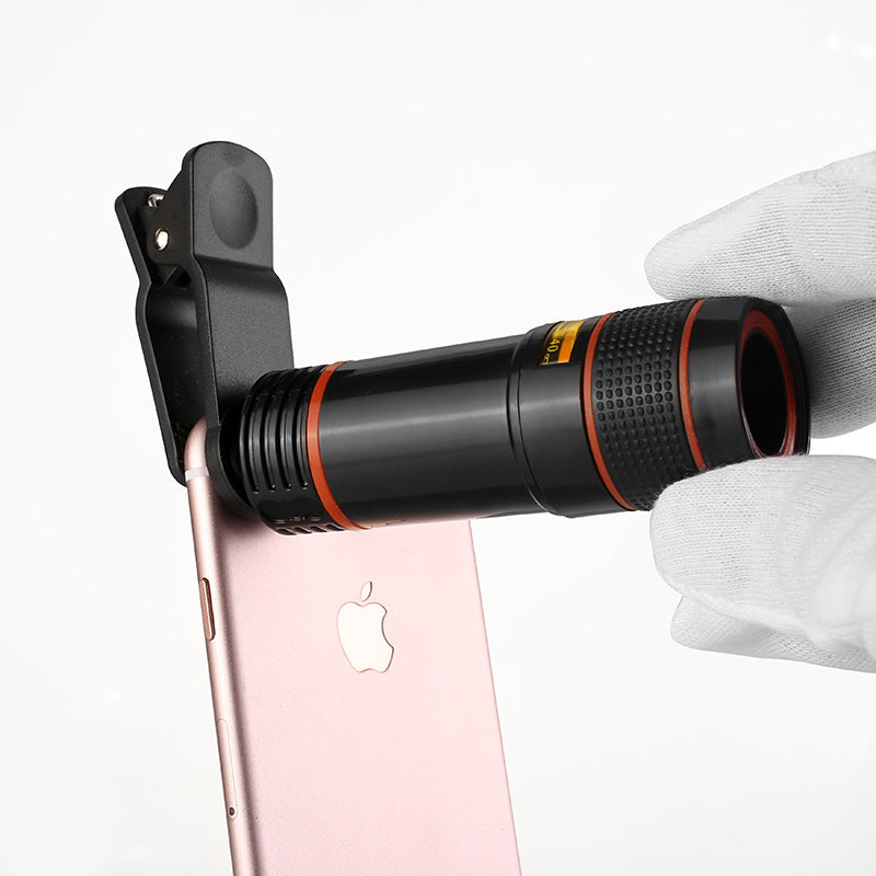 Color: Black, quantity: 1pc-12X, Model: - Cell Phone Telescope Lens