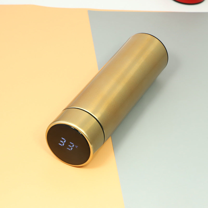 Color: Champagne - Intelligent Bottle Stainless Steel Insulated Bottle Cup Temperature Display Vacuum Flask Coffee Mug