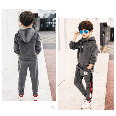 Size: 130CM, Color: Grey-Plus velvet, Style: - Twin-piece set of golden fleece