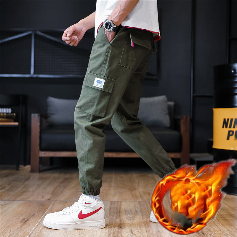 Color: Army Green118, Style: Velvet-4XL, Size: - Men's sports overalls