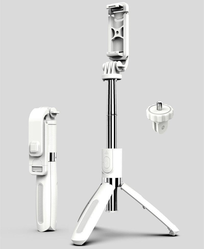 Color: Blanco L02, Modelo: L02 - Compatible con Apple, Tripod Selfie Stick Mobile Universal Live Triangle Bracket One Bluetooth Selfie Artifact
