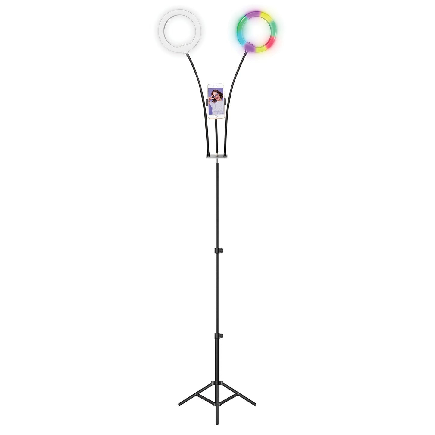 Supersonic SC-2710SR PRO Live Stream Doble 8 pulgadas LED Selfie Anillo de luz RGB con trípode