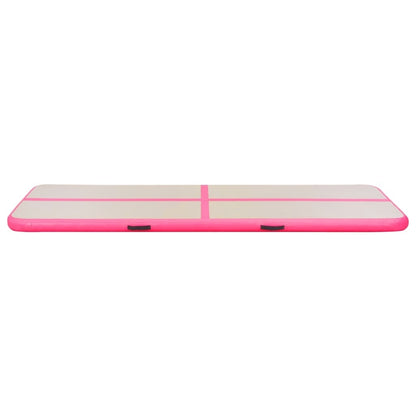 vidaXL Inflatable Gymnastics Mat with Pump 275.6"x39.4"x3.9" PVC Pink