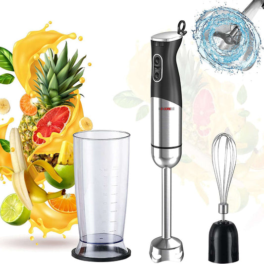 5 Core 3 in 1 Immersion Hand Blender 500W| 800ml Beaker & Whisk| 9 Speed Heavy Duty Handheld Stick, Copper Motor, Stainless Steel Blades, Comfortable grip For Smoothies Puree Baby Food and Soups- HB15